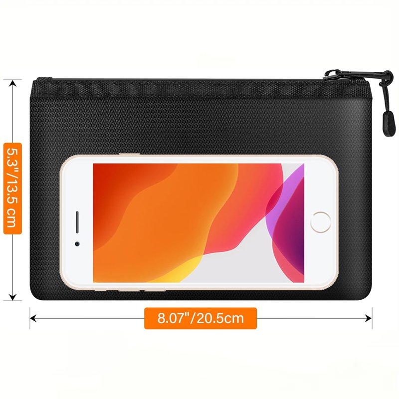 Fireproof Waterproof Document Bag 8x5.3 Inch with Zipper for Important Papers & Valuables