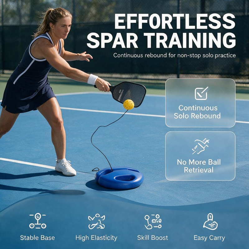 Pickleball Trainer Ball with Cord Baseboard — Solo Practice Tool for Beginners