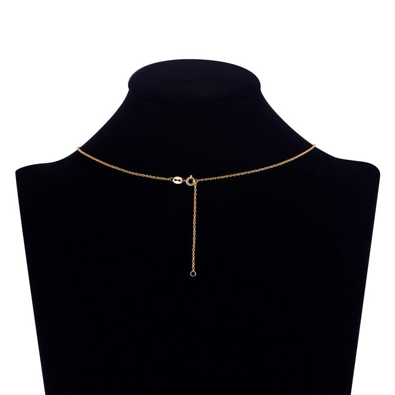 Simulated Diamond Necklace in 14K Gold Plated Sterling Silver - Women's Jewelry