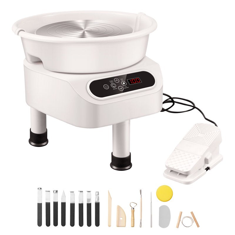 11-Inch Ceramic Pottery Wheel 450W with Touch Screen & Foot Pedal