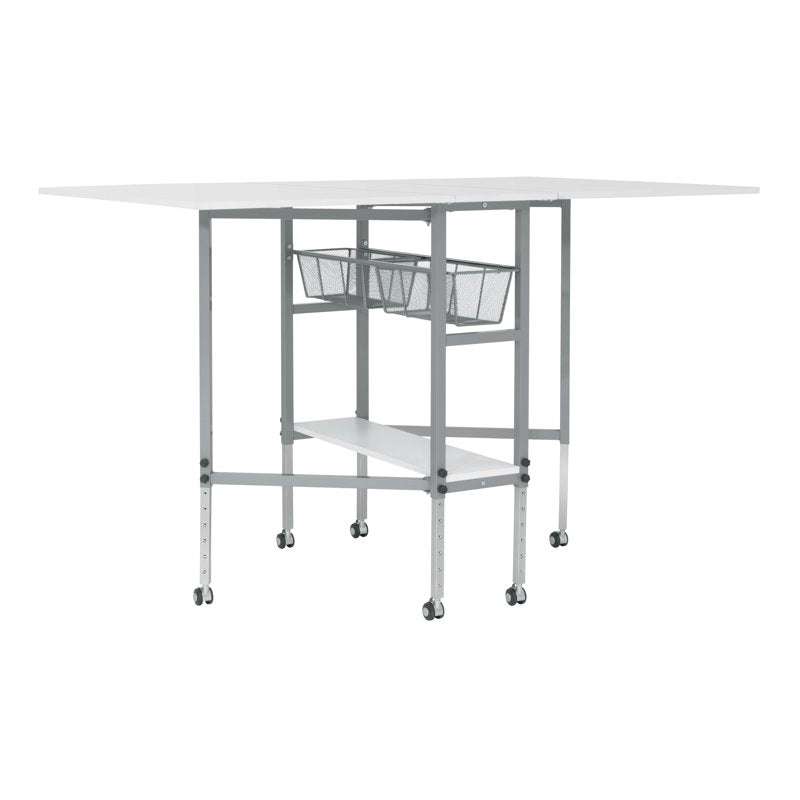 Adjustable Sewing & Craft Table with Storage & Folding Top - 58.75 inch