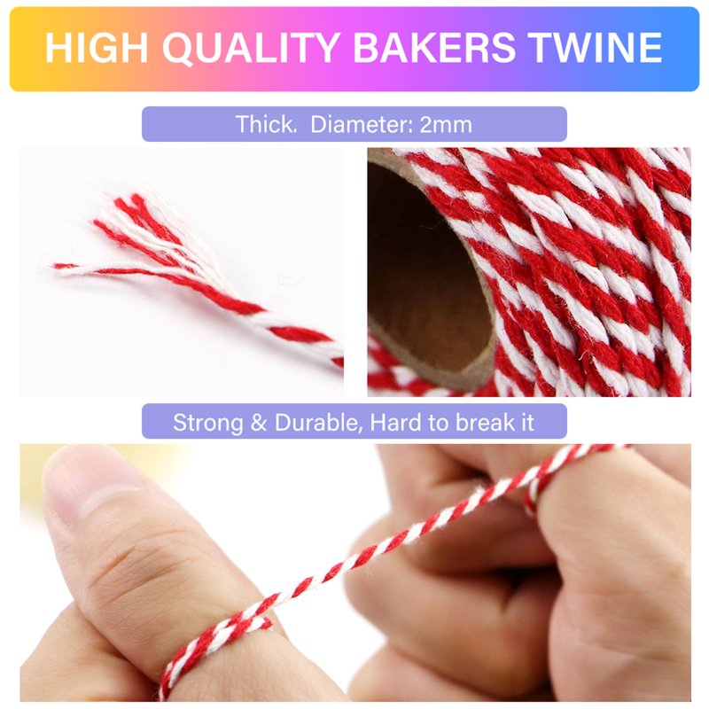 Cotton Twine String 15 Rolls 2mm Craft Cord for Gift Wrapping & DIY Projects