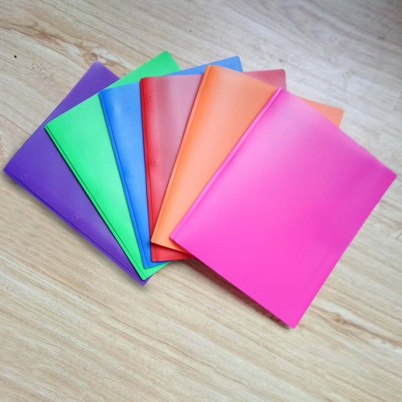 Colorful 2-Pocket Plastic Folder with Prong Fasteners - Letter Size Office & School File Organizer