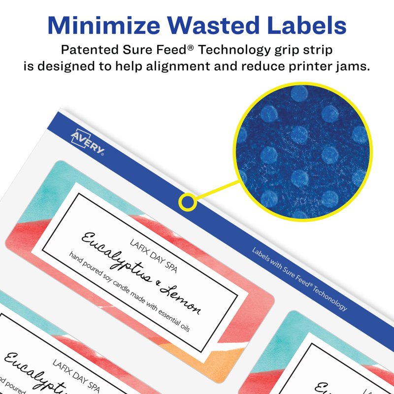 Glossy White Address Labels 1x2-5/8 Inch, 750 Pack for Laser Inkjet Printing