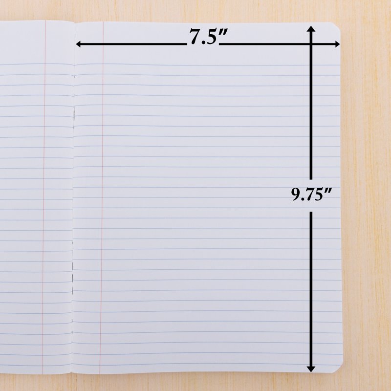Black Marble Composition Notebook - Wide-Ruled, 100 Sheets, School & Office Use