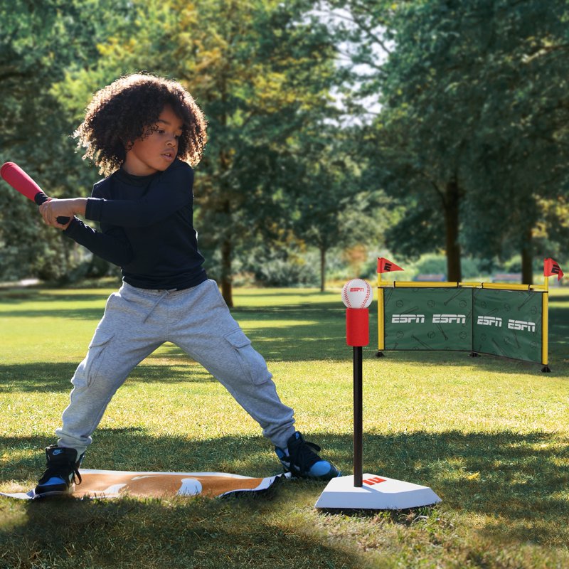 Kids Baseball Set with Batting Tee Foam Bat & Home Run Fence - 5 Piece