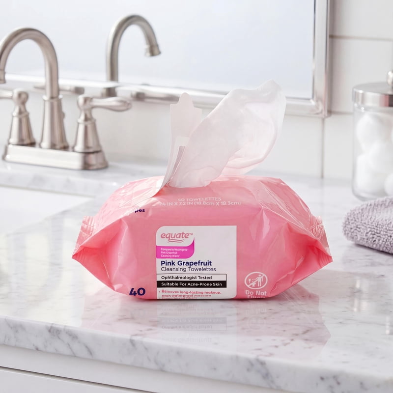 Pink Grapefruit Cleansing Wipes - Makeup Remover & Pore Purifier