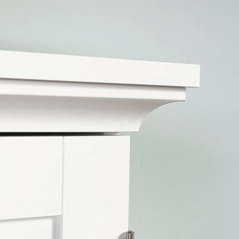 White Craft & Sewing Armoire with Drop Leaf Work Surface