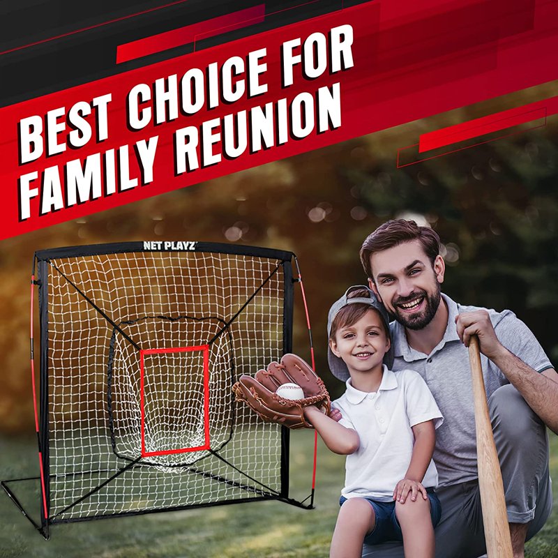 5' x 5' Baseball & Softball Practice Hitting & Pitching Net - Portable Training Aid