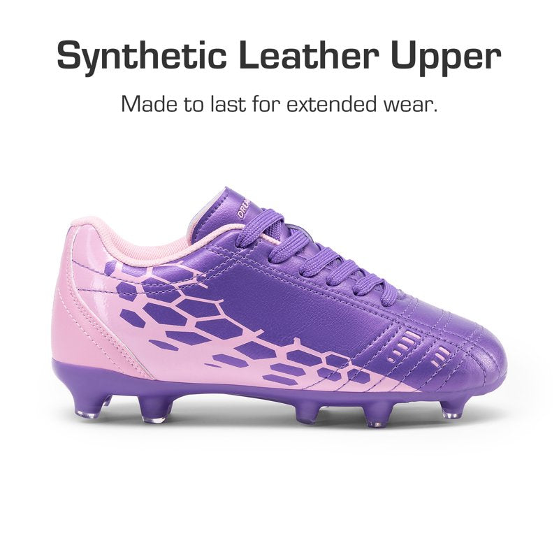 Dream Pairs Kids Soccer Cleats Shoes Purple/Pink – Little & Big Kid Football Shoes