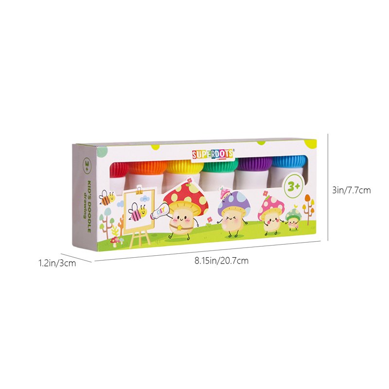 Washable Dot Markers Set - 6 Bright Colors for Kids Art & Crafts