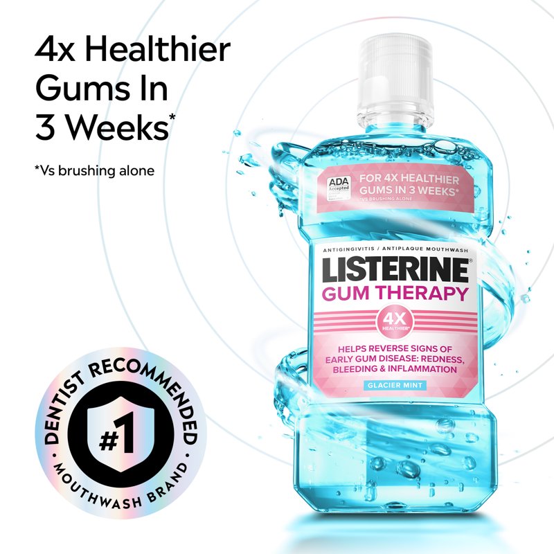 Gum Therapy Mouthwash for Gingivitis & Plaque Control - Glacier Mint, 6 Pack