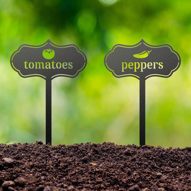 Metal Plant Markers for Vegetable & Herb Gardens, Set of 45 Outdoor Stakes