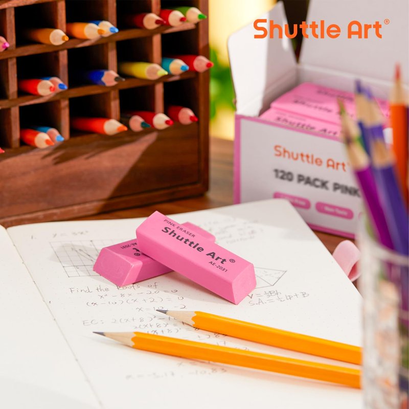 Bulk Pink Erasers for School and Office - Latex-Free Soft Erasers