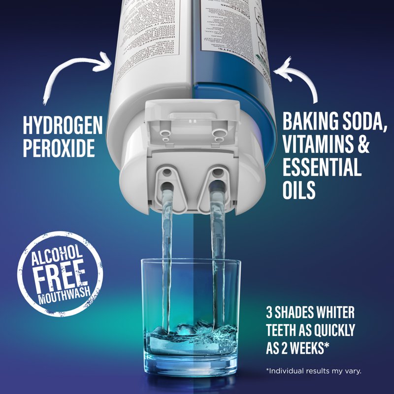 Whitening Dual Chamber Mouthwash - Fluoride & Alcohol-Free, Wild Mint, 20 fl oz