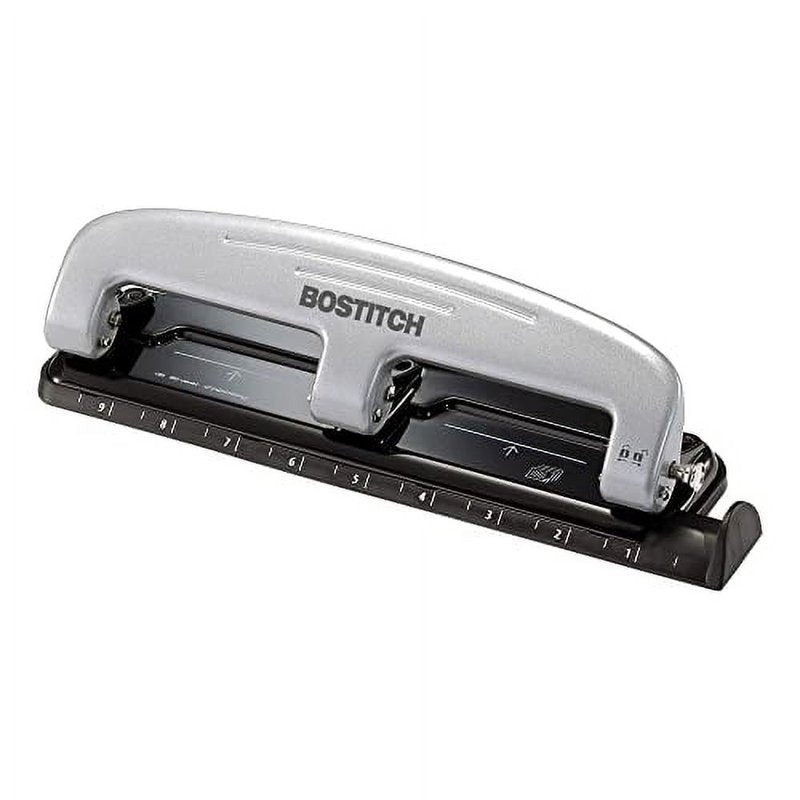 Heavy Duty Three-Hole Punch, 12 Sheets Capacity, Reduced Effort Office Tool