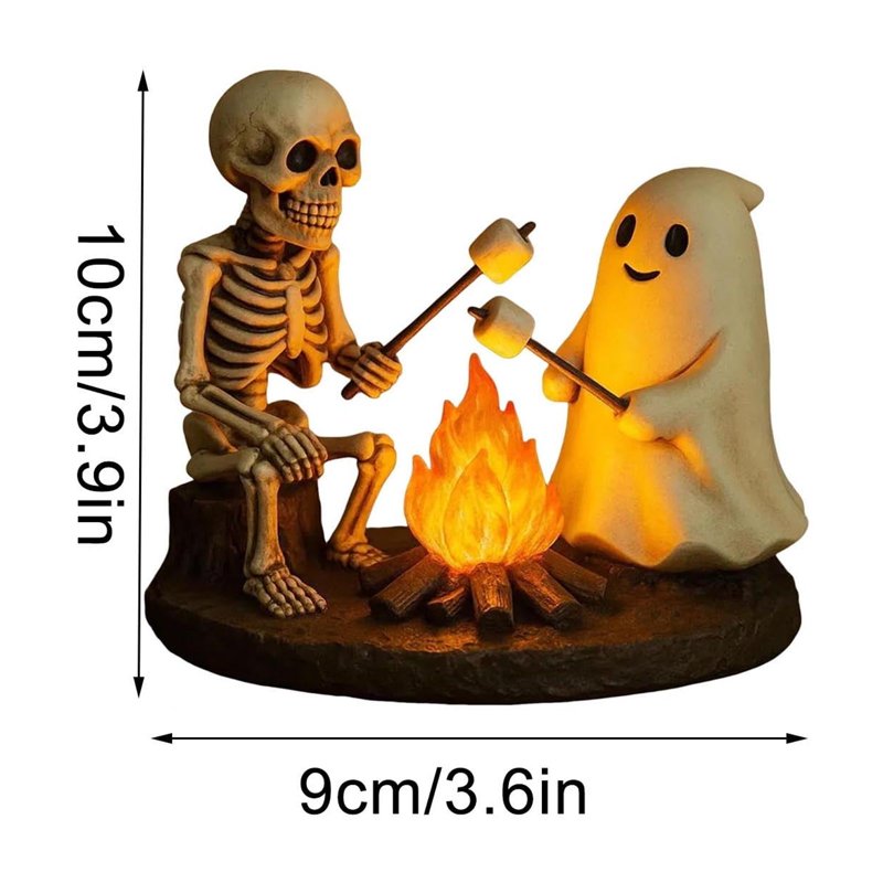 Halloween 3D Ghost Night Light Flickering Campfire Decor Lantern