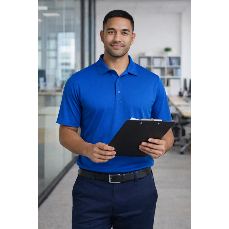 Men's Athletic Polo Shirt with Oxymesh™ Fabric & Sweat-Wicking Technology