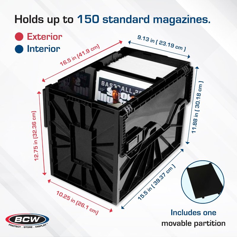 Magazine & Document Storage Bin – Heavy-Duty, Acid-Free Organizer for Magazines & Comics