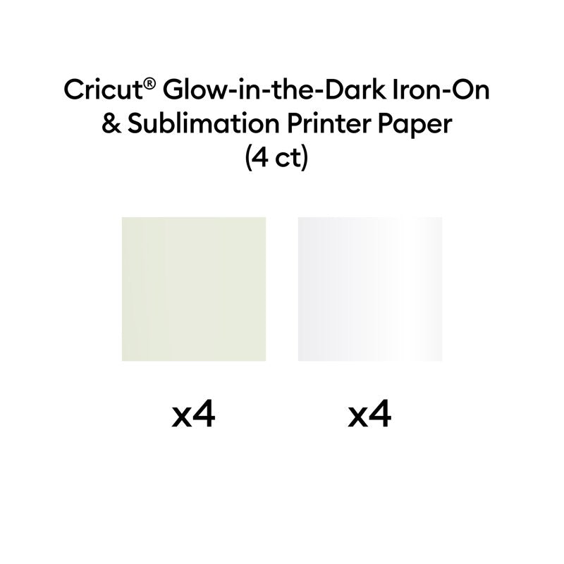 Glow-in-the-Dark Sublimation Iron-On Vinyl Kit for Fabric Projects - 8.5x11in, 4 Sheets
