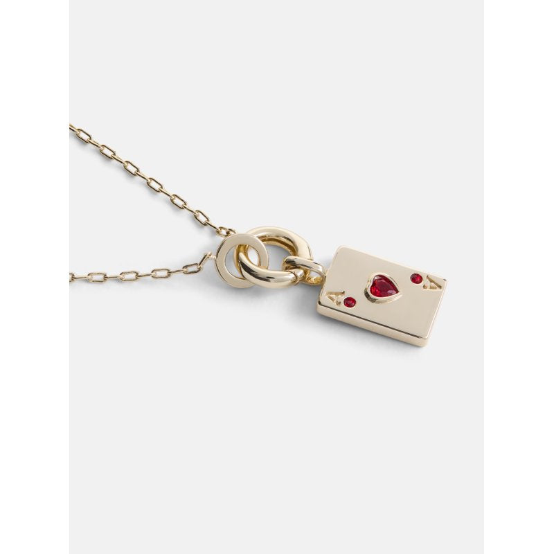 Women's Demi-Fine 14K Gold Plated Playing Card Charm Necklace 16" + 2" Extender