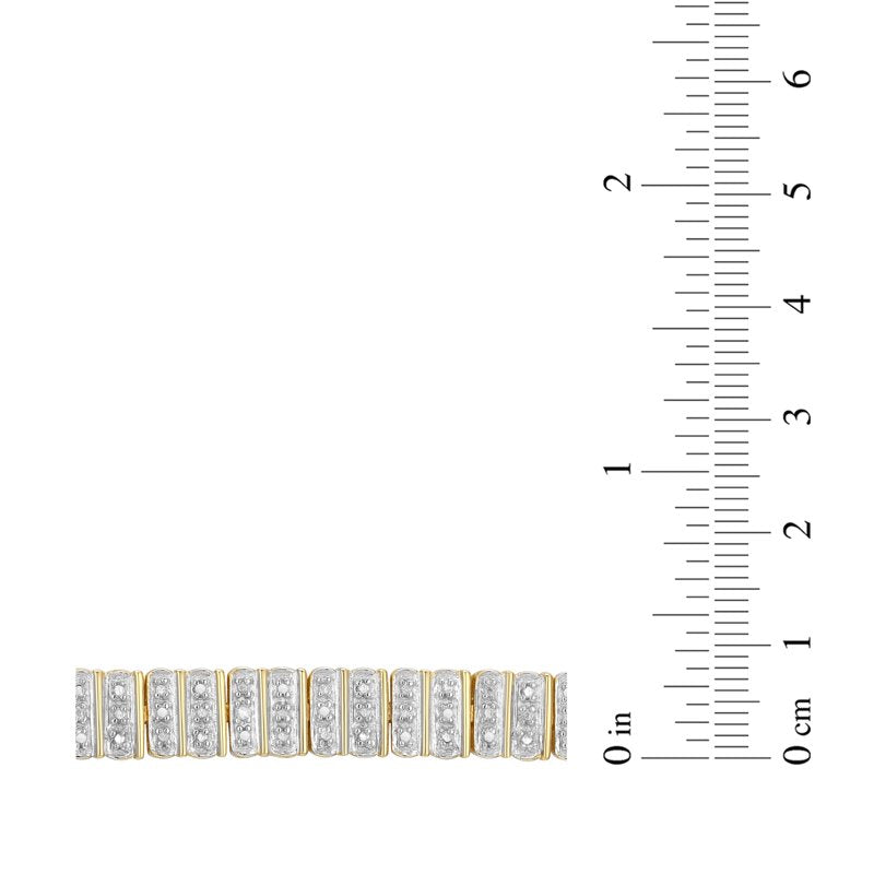 Forever Facets Diamond Accent 4-Row Gold Plated Bracelet for Women