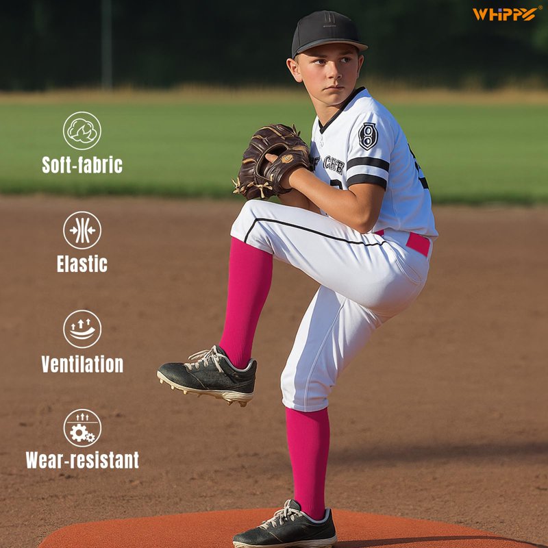Kids Baseball Socks and Belt Set - Nickel-Free Adjustable Sports Combo