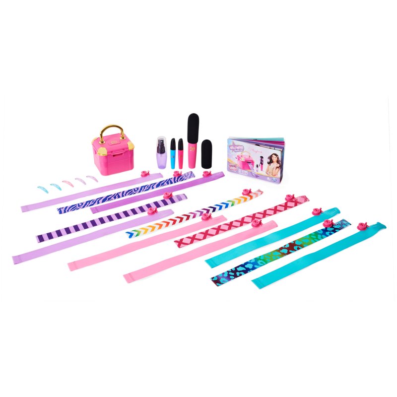 Kids DIY Hair Extension Maker Kit with 12 Customizable Extensions & Accessories