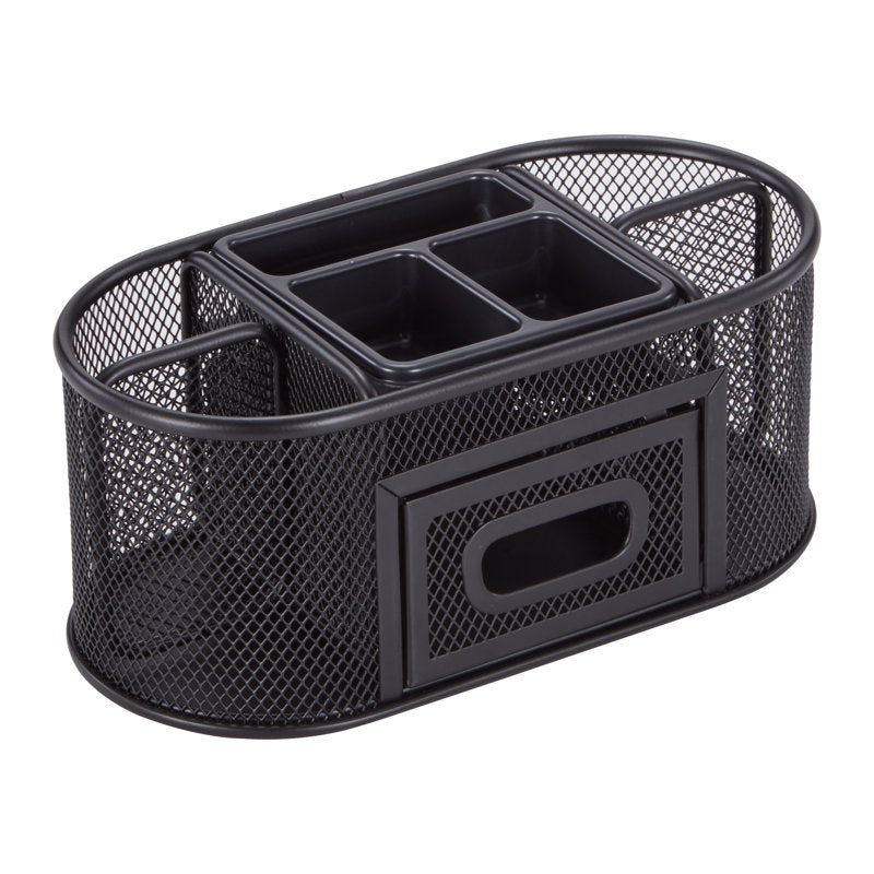 Metal Mesh Desktop Organizer for Office Supplies - Black