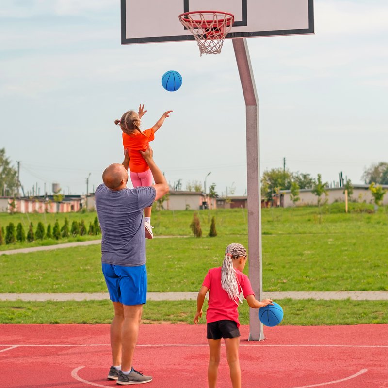 6-Inch Blue Silent Indoor Basketball for Kids and Casual Play