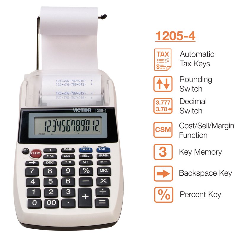 Business Calculator with Large LCD Display and Printing Functionality