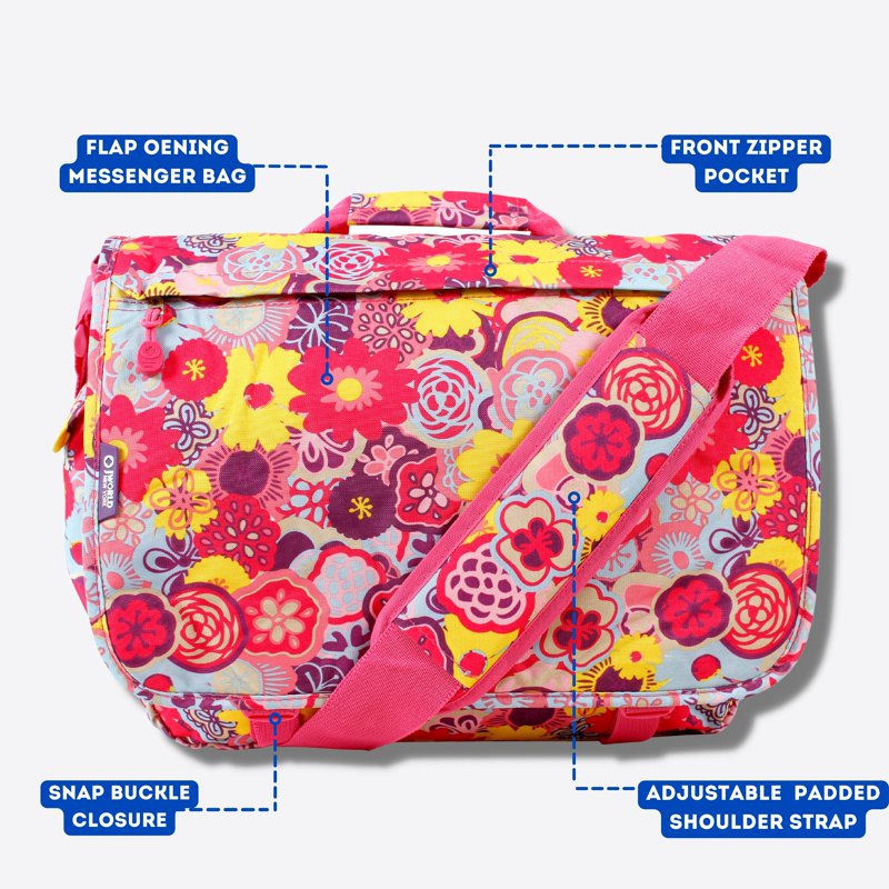 16-Inch Laptop Messenger Bag with Water-Resistant Polyester and Organizer Pockets