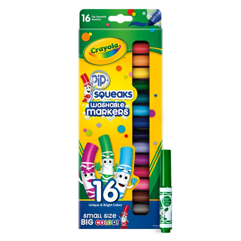 Crayola Pip-Squeaks Marker Set - 16 Bright Washable Non-Toxic Colors for Kids