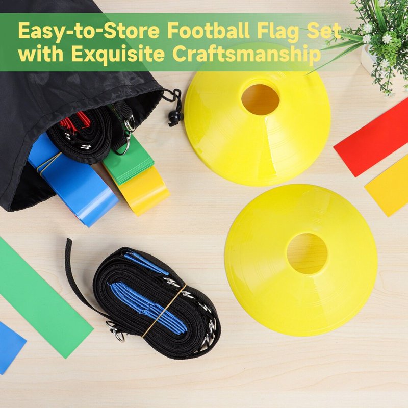 Flag Football Set with Belts Flags Cones for 14 Players Complete Kit