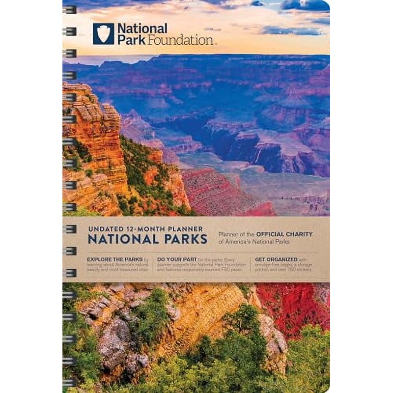 National Park Foundation Undated Weekly Planner with Photos & Stickers - 6x9