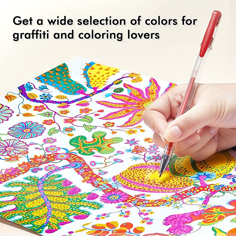120 Colors Gel Pen Set for Adult Coloring & Art Projects