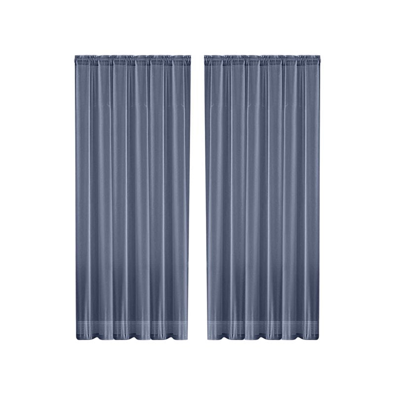 Light Filtering Polyester Window Curtain with Rod Pocket for Living Room & Bedroom