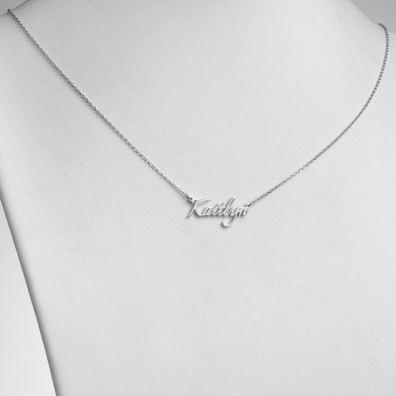 Personalized Name Necklace with Sterling Silver or Gold Finish, Custom Script Jewelry for Women