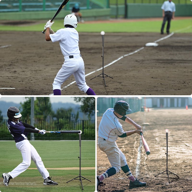 Adjustable Baseball Batting Tee for Adults & Youth, Portable Tripod Stand with Carry Bag