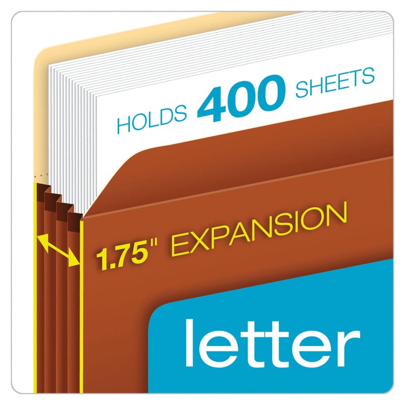Redrope Expanding File Pockets 1 3/4 Inch Letter Size Brown Pack of 25