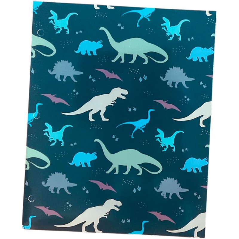 Back to School 4-Pack Pocket Folders with Fun Gaming, Sharks, Dinosaur & Camo Designs