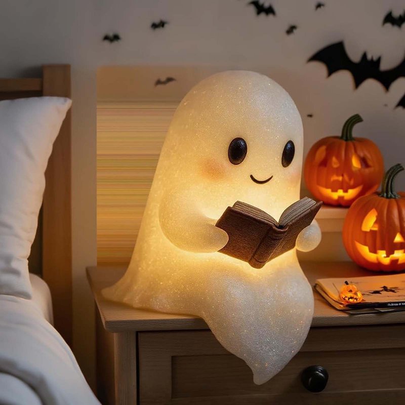 Halloween Ghost Night Light - Cute Indoor LED Figurine Lamp for Bedroom & Party Decor