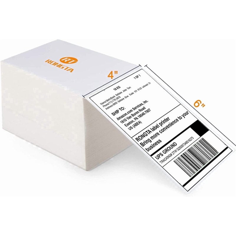 4x6 Shipping Labels - 500 Fanfold Thermal Address & Barcode Labels - Strong Adhesive