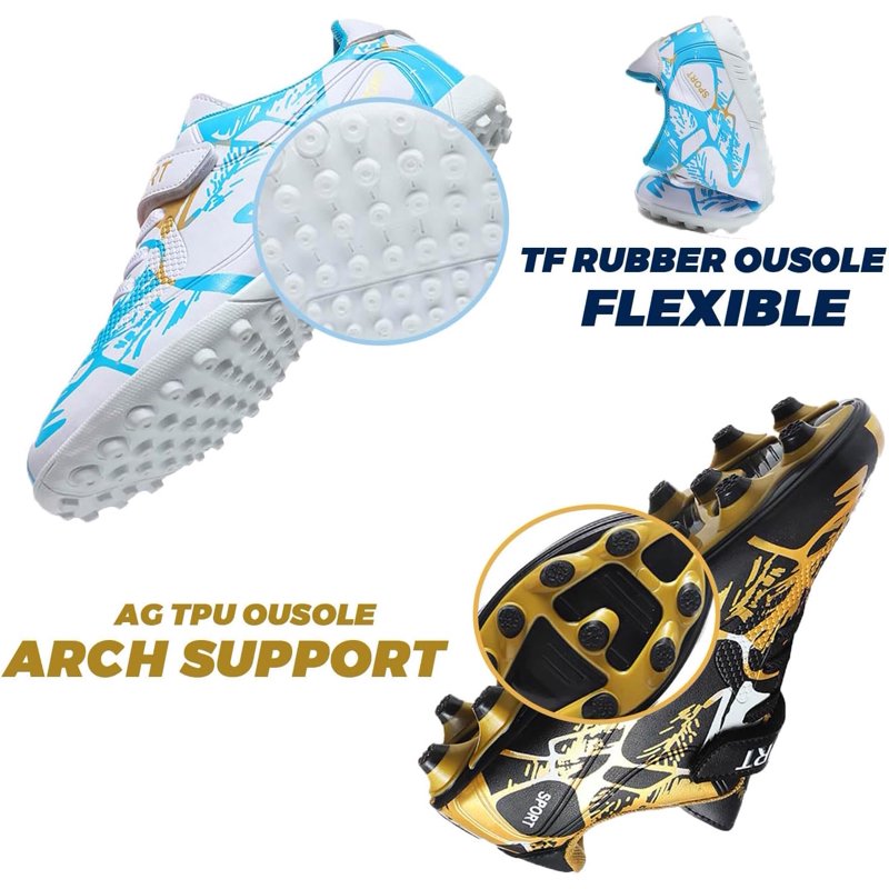 Kids Soccer Shoes Athletic Football Cleats Firm Ground Comfortable Court Spikes - Variation: 11 Little Kid EU28
