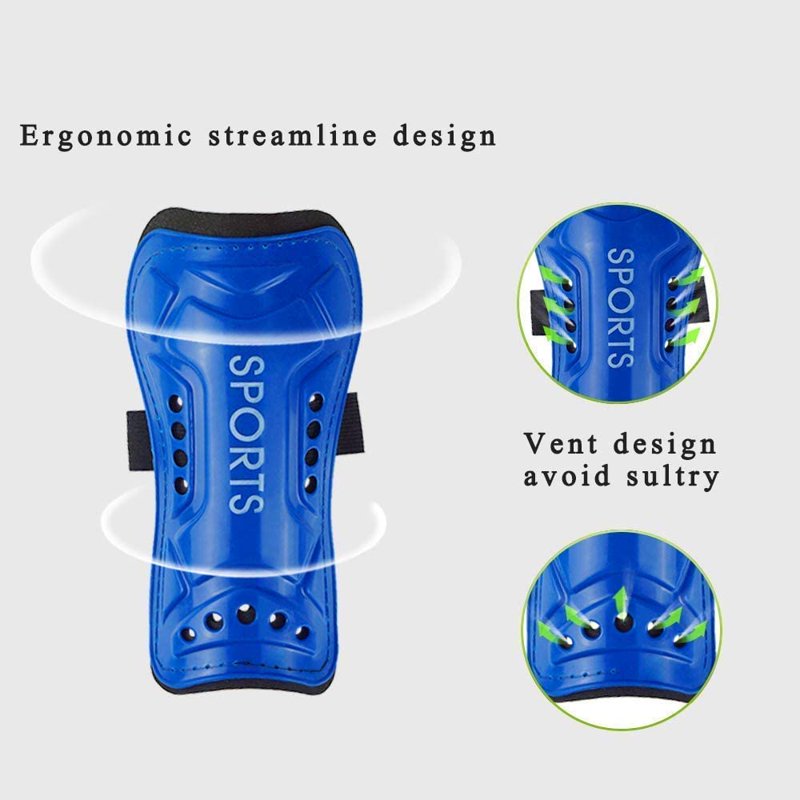 Youth Soccer Shin Guards Set for Kids - Protective Shin Pads & Sleeves, Blue, L
