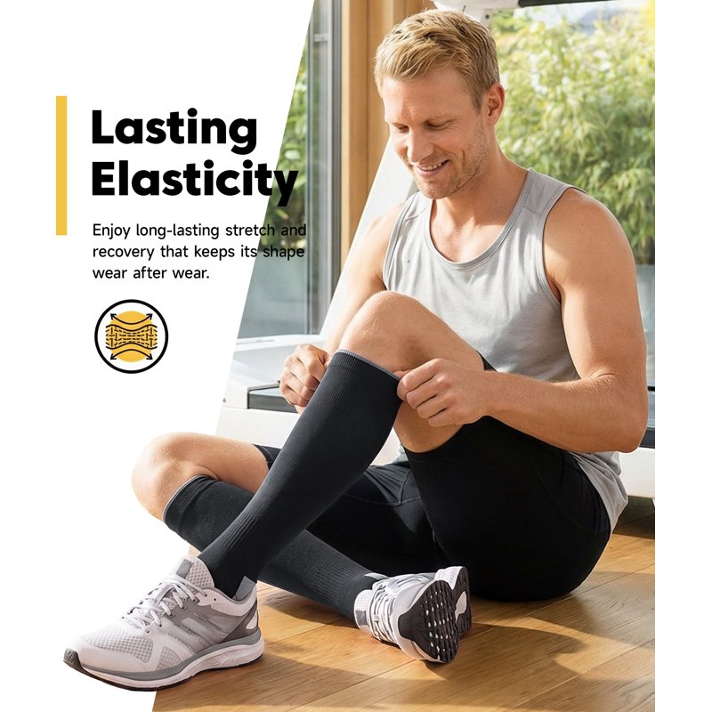 Unisex Compression Socks 20-30mmHg Support for Travel Running Sports