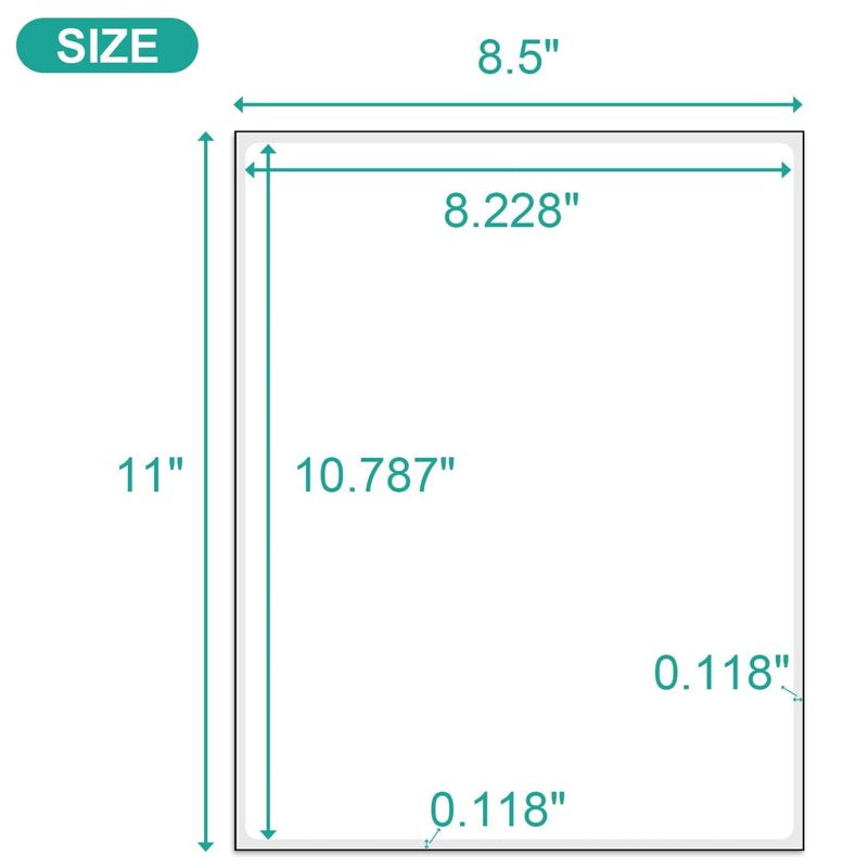 Full Sheet Shipping Labels 8.5 x 11 White Adhesive Paper for Laser Inkjet Printer