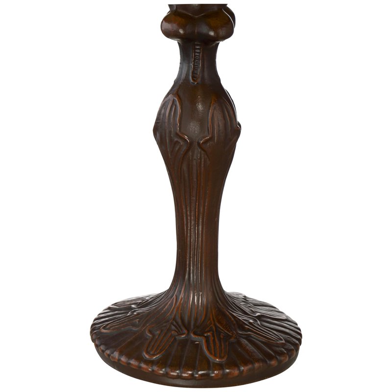 Traditional Tiffany Style Accent Table Lamp with Woven Glass Shade - Bronze Finish, 18.5"