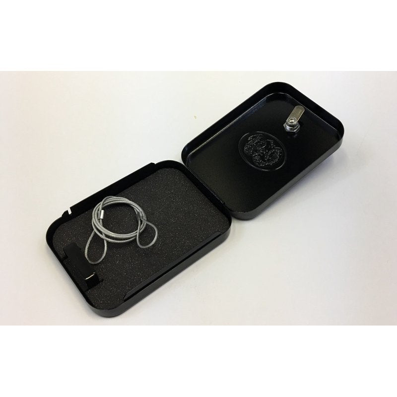 Portable Handgun Safe Pistol Lock Box with Steel Cable - Home & TSA Compliant