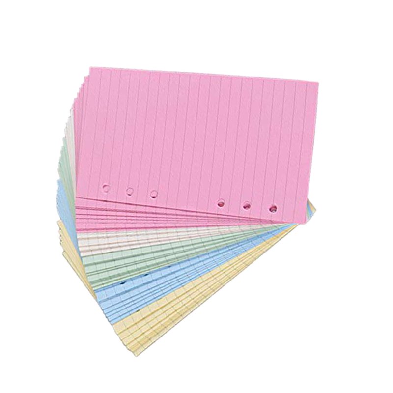 Colorful Loose Leaf Paper Refill for A6 Binders - 100 Sheets Multi-Color Pages